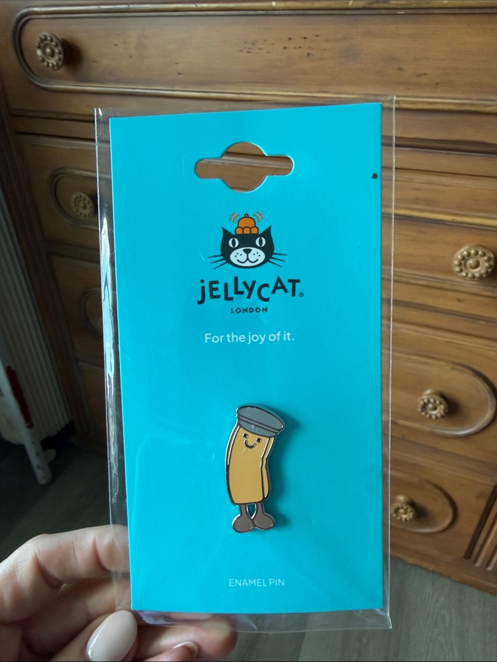 Jellycat Yellow Enamel Chip Pin – from Fish and Chips Cafe London